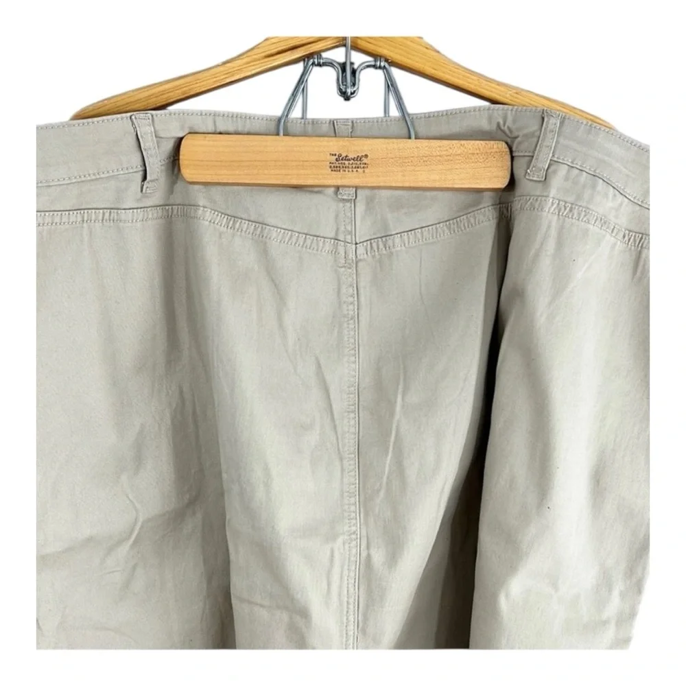 Lane Bryant Stretch Khaki Twill Tan Button Fly Skirt Plus Size 28 - Picture 4 of 8
